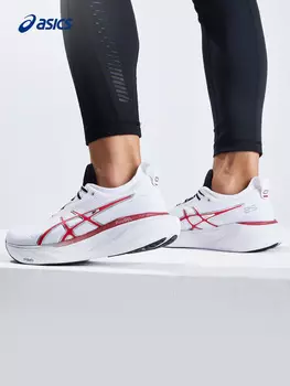 Кроссовки Asics Gel-Nimbus 25 спортивные, белый / красный