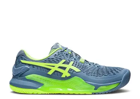 Кроссовки ASICS Gel Resolution 9 'Steel Blue Hazard Green', синий