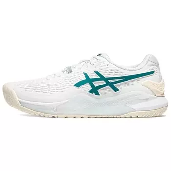 Кроссовки Asics Gel-Resolution 9 Tennis Shoes Men Low-top White/green, зеленый