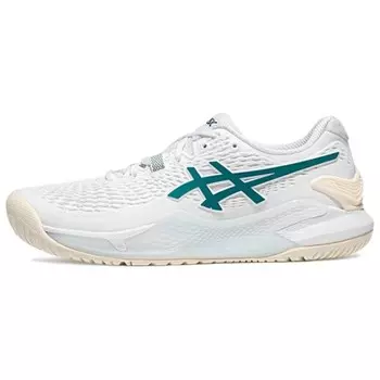 Кроссовки Asics Gel-Resolution 9 Tennis Shoes Women's Low-top White/green, зеленый