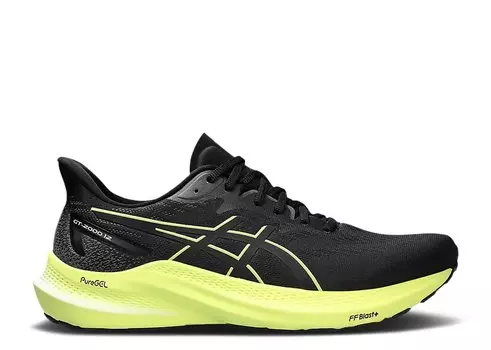 Кроссовки ASICS Gt 2000 12 Wide 'Black Glow Yellow', черный