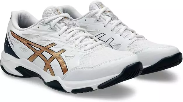 Кроссовки ASICS Men's GEL-Rocket Volleyball Shoe, цвет White/Pure Gold