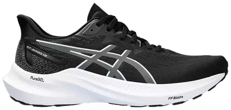 Кроссовки ASICS Wmns GT 2000 12 2E Wide 'Black Carrier Grey', черный