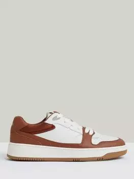 Кроссовки astor из кожи в цветном блоке Reiss, цвет White/Tan
