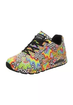 Кроссовки, этикетка, нашивка, женские SKECHERS, цвет Multi Color Drip P