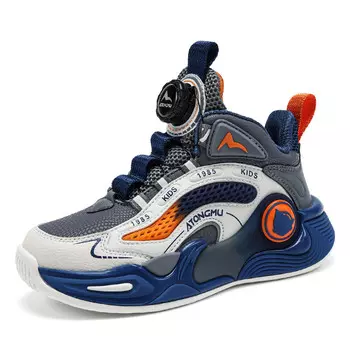 Кроссовки ATONGMU Kids Basketball Shoes Kids Mid-top, черный