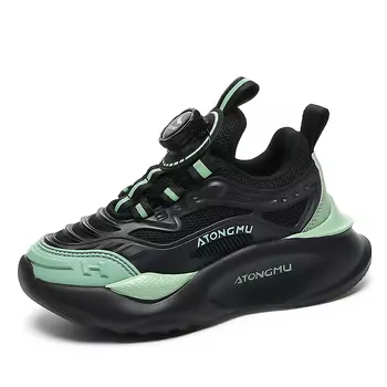Кроссовки ATONGMU Kids Lifestyle Shoes Kids Low-top, черный/зеленый