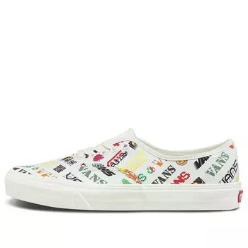 Кроссовки authentic breathable lightweight low top casual skate shoes white multi-color Vans, белый