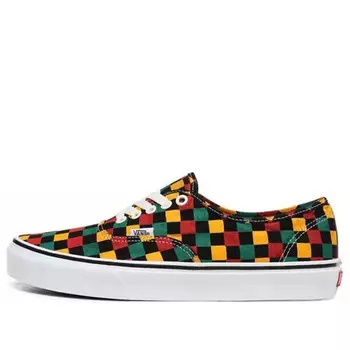 Кроссовки authentic 'washed - multi checker' Vans, красный