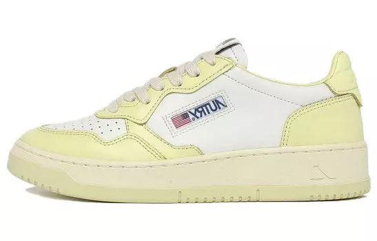 Кроссовки AUTRY Medalist Leather Sneakers, белый/желтый