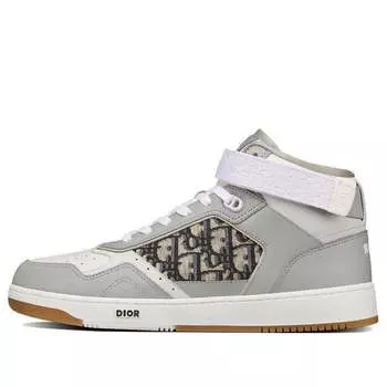 Кроссовки b27 high cut sport shoes grey/white Dior, серый