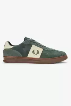 Кроссовки B4 из замши/кожи со шнуровкой и логотипом унисекс Fred Perry, зеленый