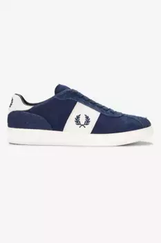 Кроссовки B4 из замши/кожи со шнуровкой и логотипом унисекс Fred Perry, синий