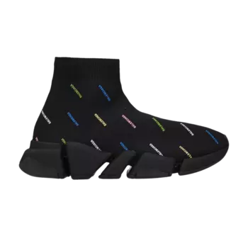 Кроссовки Balenciaga Balenciaga Wmns Speed 2.0 Sneaker 'Allover Logo - Black Multi-Color', черный