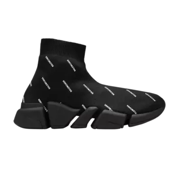 Кроссовки Balenciaga Balenciaga Wmns Speed 2.0 Sneaker 'Allover Logo - Black', черный