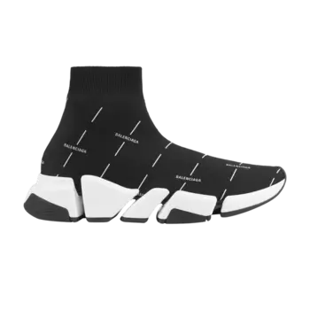 Кроссовки Balenciaga Balenciaga Wmns Speed 2.0 Sneaker 'Black Logo Licence Printed', черный