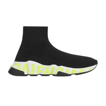 Кроссовки Balenciaga Balenciaga Wmns Speed Sneaker 'Midsole Graffiti - Black Fluo Green', черный