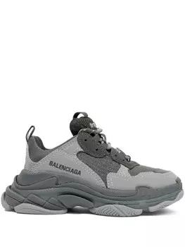 Кроссовки Balenciaga Kids Triple S со вставками, серый