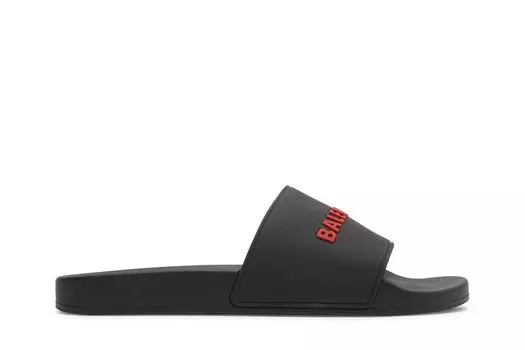 Кроссовки Balenciaga Pool Slides 'Black Red', черный