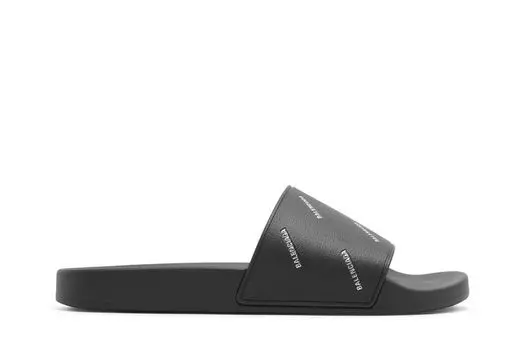 Кроссовки Balenciaga Pool Slides 'Repeat Logo - Black Silver', черный
