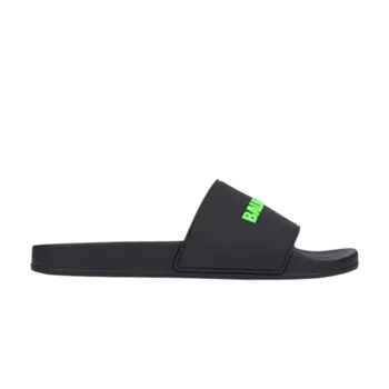 Кроссовки Balenciaga Rubber Slides 'Black Fluo Green', черный