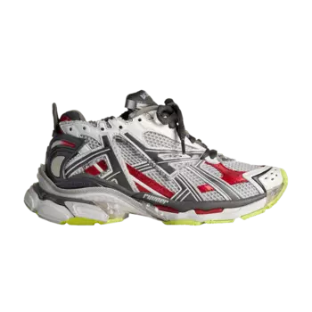 Кроссовки Balenciaga Runner Sneaker 'Black White Red Fluo Yellow' 2022, белый
