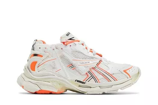 Кроссовки Balenciaga Runner Sneaker Eggshell Neon Orange, белый