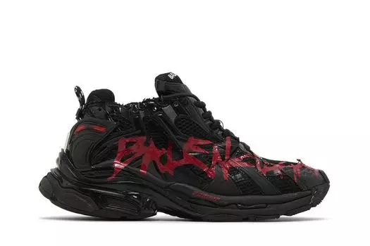 Кроссовки Balenciaga Runner Sneaker 'Graffiti - Black Red', черный