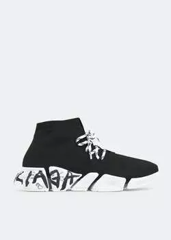 Кроссовки Balenciaga Speed 2.0 Graffiti, черный