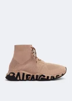 Кроссовки BALENCIAGA Speed 2.0 lace up sneakers, бежевый