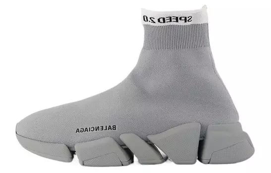 Кроссовки Balenciaga Speed 2.0 Lifestyle Shoes Men Mid-top Off Black, серый/черный