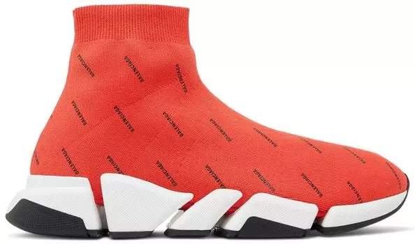Кроссовки Balenciaga Speed 2.0 Sneaker 'All Over Logo - Intense Red', красный
