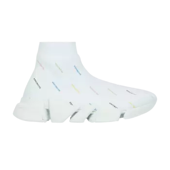 Кроссовки Balenciaga Speed 2.0 Sneaker 'All Over Logo - White Multi', белый