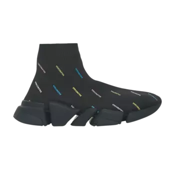 Кроссовки Balenciaga Speed 2.0 Sneaker 'All Over Logo - Black Multi', черный