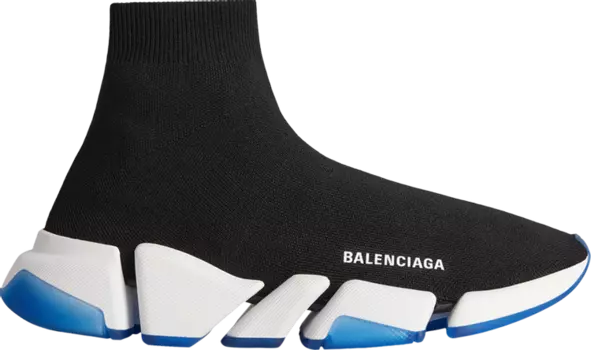 Кроссовки Balenciaga Speed 2.0 Sneaker 'Black White Blue', черный