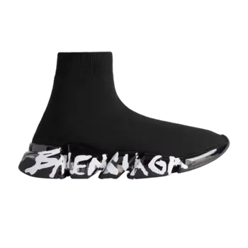 Кроссовки Balenciaga Speed 2.0 Sneaker 'Clear Sole - Black White Graffiti', черный