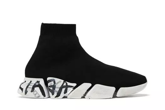 Кроссовки Balenciaga Speed 2.0 Sneaker 'Worn-Out Graffiti - Black', черный