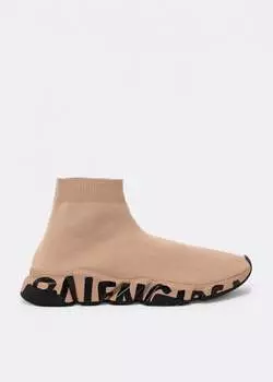 Кроссовки BALENCIAGA Speed Graffiti sneakers, бежевый