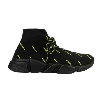 Кроссовки Balenciaga Speed Lace-Up 'All Over Print - Black Yellow Fluo', черный
