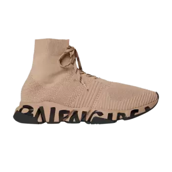 Кроссовки Balenciaga Speed Lace-Up Sneaker Graffiti - Beige Black, желто-коричневый
