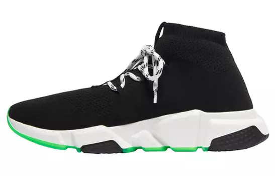 Кроссовки Balenciaga Speed Lace Up Trainer, черный / зеленый