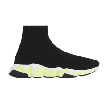Кроссовки Balenciaga Speed Sneaker 'Graffiti - Black Fluo Green', черный