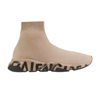 Кроссовки Balenciaga Speed Sneaker Midsole Graffiti - Beige Black, коричневый