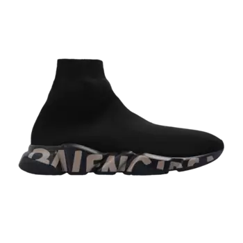 Кроссовки Balenciaga Speed Sneaker 'Midsole Graffiti - Black Dark Beige', черный