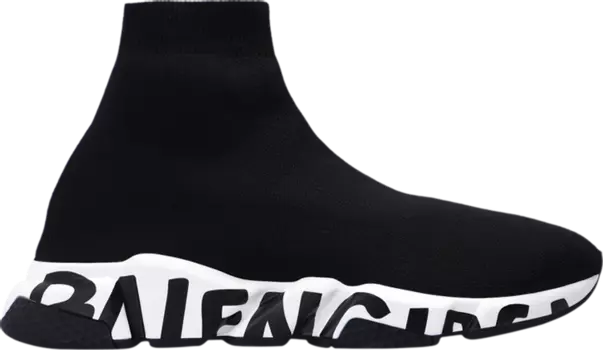 Кроссовки Balenciaga Speed Sneaker Midsole Graffiti - Black White, черный