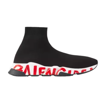 Кроссовки Balenciaga Speed Trainer 'Graffiti - Black Red', черный
