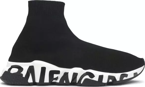 Кроссовки Balenciaga Speed Trainer Graffiti - Black White, черный