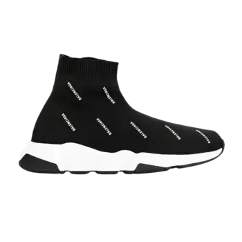 Кроссовки Balenciaga Speed Trainer Kids All Over Print - Black White, черный