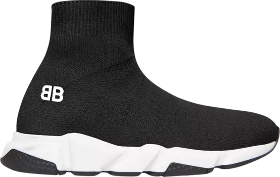 Кроссовки Balenciaga Speed Trainer Kids Black White, черный