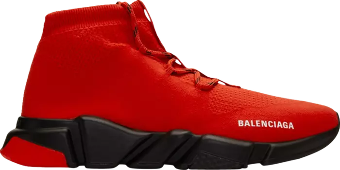 Кроссовки Balenciaga Speed Trainer Lace-Up Red Black, красный